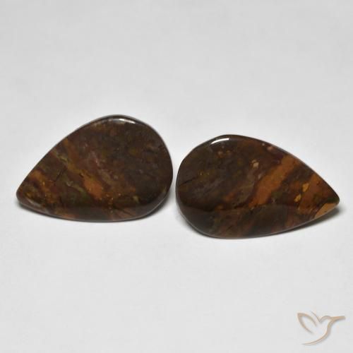 11.59ctw طبيعي متعدد الألوان يشب أو جاسبر, شكل الكمثرى, غير شفاف, Photo A