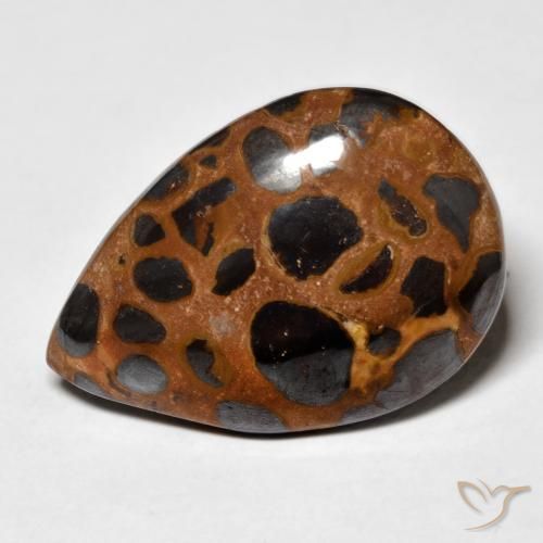 21.66ct طبيعي متعدد الألوان يشب أو جاسبر, شكل الكمثرى, غير شفاف