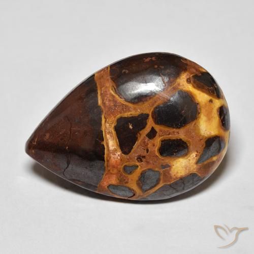 17.96ct طبيعي متعدد الألوان يشب أو جاسبر, شكل الكمثرى, غير شفاف