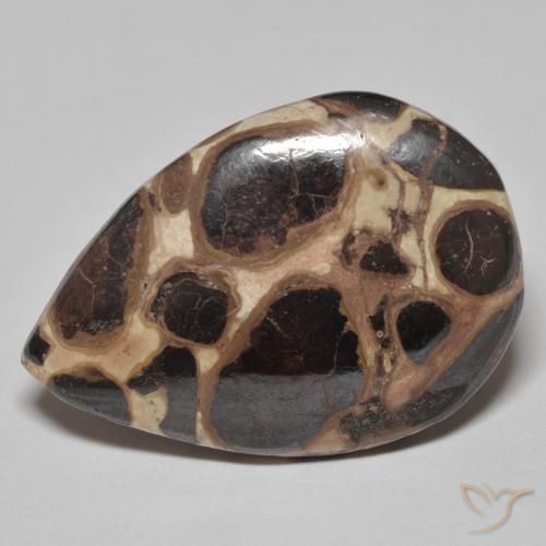18.58ct طبيعي متعدد الألوان يشب أو جاسبر, شكل الكمثرى, غير شفاف