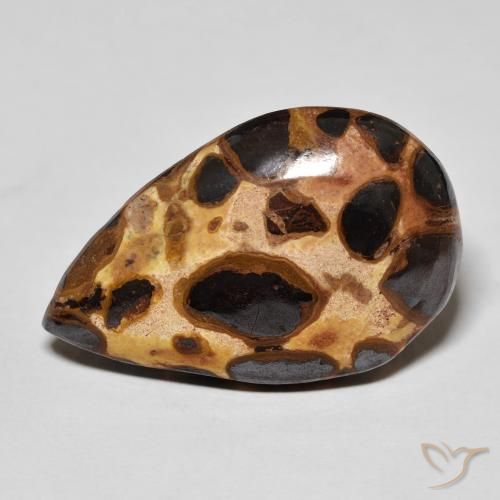 14.68ct طبيعي متعدد الألوان يشب أو جاسبر, شكل الكمثرى, غير شفاف