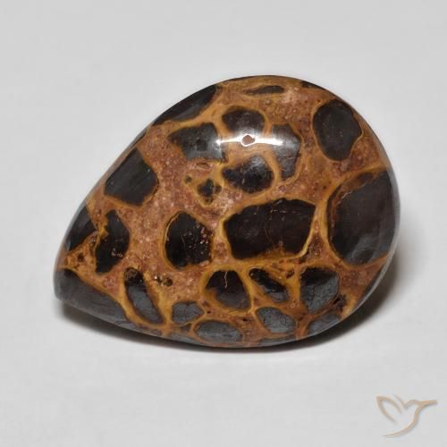 13.93ct طبيعي متعدد الألوان يشب أو جاسبر, شكل الكمثرى, غير شفاف