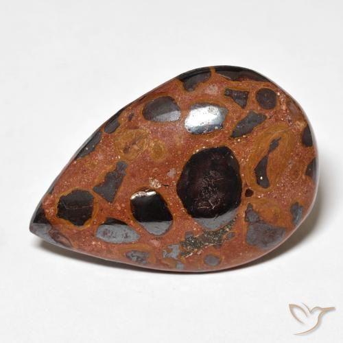 16.44ct طبيعي متعدد الألوان يشب أو جاسبر, شكل الكمثرى, غير شفاف