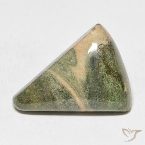 17.97ct طبيعي متعدد الألوان يشب أو جاسبر, مثلثى, غير شفاف