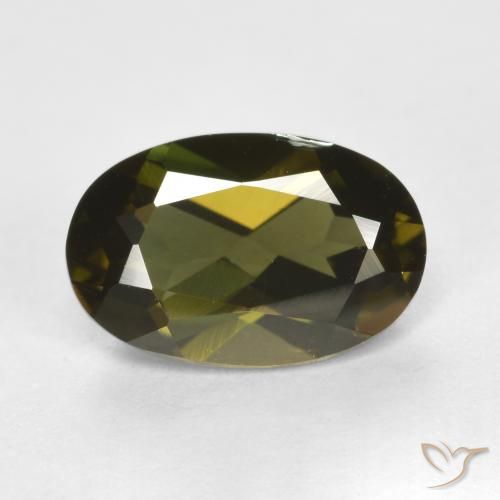 1.24ct طبيعي بني مخضر كورنيروبين, بيضوي, VVS-VS