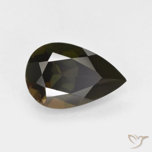 1.34ct طبيعي بني غامق كورنيروبين, شكل الكمثرى, VVS