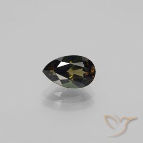 1.65ct طبيعي بني مخضر كورنيروبين, شكل الكمثرى, VVS