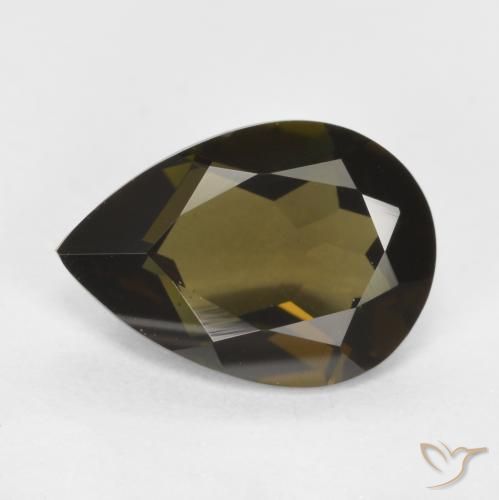 1.19ct طبيعي بني مخضر كورنيروبين, شكل الكمثرى, VVS