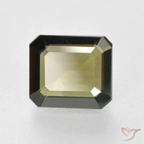 1.14ct طبيعي بني مخضر كورنيروبين, قص الزمرد, VS-SI