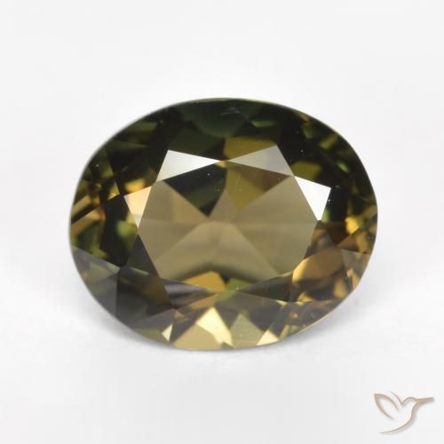 1.58ct طبيعي بني مخضر كورنيروبين, بيضوي, VVS