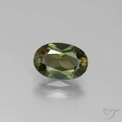 1.55ct طبيعي بنى ذهبى مخضر كورنيروبين, بيضوي, VS-SI