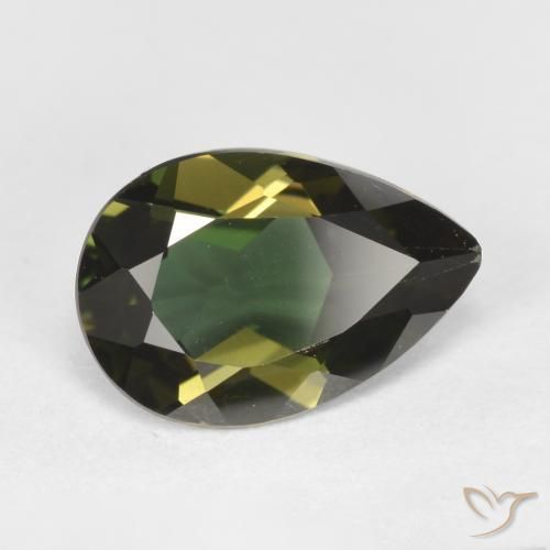 1.13ct طبيعي بني مخضر كورنيروبين, شكل الكمثرى, VVS