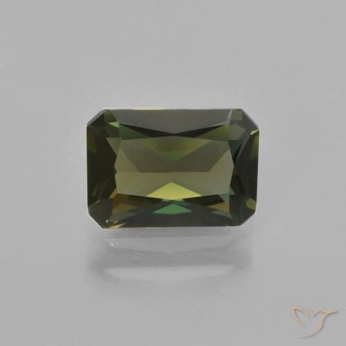 1.27ct طبيعي بني مخضر كورنيروبين, قص الزمرد, VVS