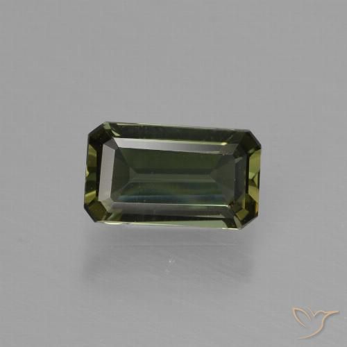 0.62ct طبيعي أخصر بنى كورنيروبين, قص الزمرد, VVS