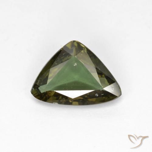 1.57ct طبيعي أخضر ترابى غامق كورنيروبين, مثلثى, VS-SI
