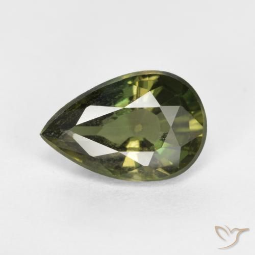 1.51ct طبيعي أخضر غامق كورنيروبين, شكل الكمثرى, قليلا جدا