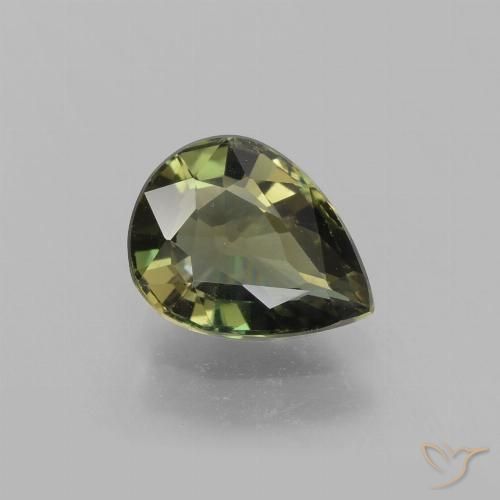 1.35ct طبيعي أخضر ترابى كورنيروبين, شكل الكمثرى, VVS-VS