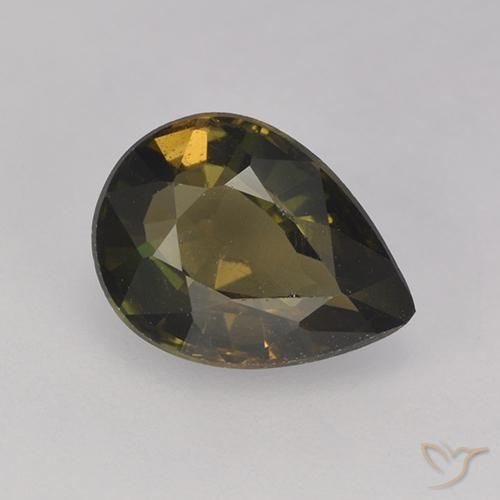 1.80ct طبيعي بني مخضر كورنيروبين, شكل الكمثرى, قليلا جدا