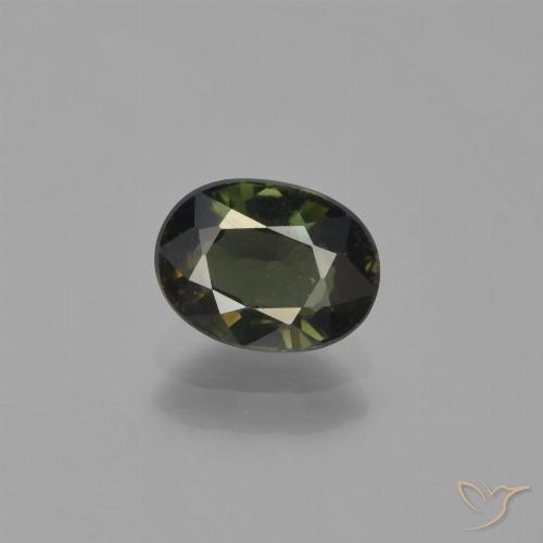 1.24ct طبيعي أخضر غامق كورنيروبين, بيضوي, VVS
