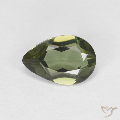 0.34ct طبيعي الأخضر الغامق كورنيروبين, شكل الكمثرى, VVS