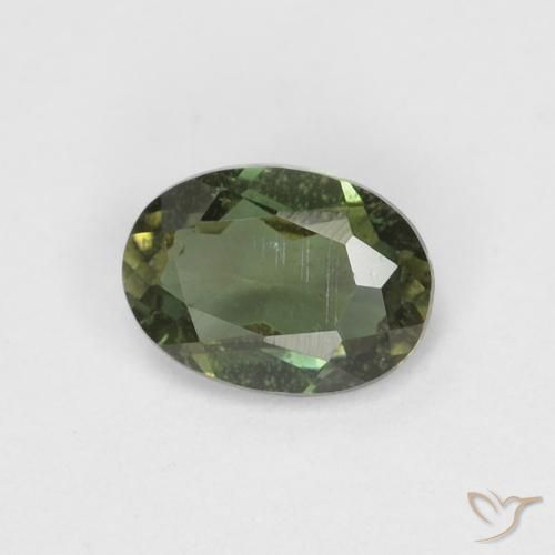 0.32ct طبيعي أخضر ترابى غامق كورنيروبين, بيضوي, VS-SI
