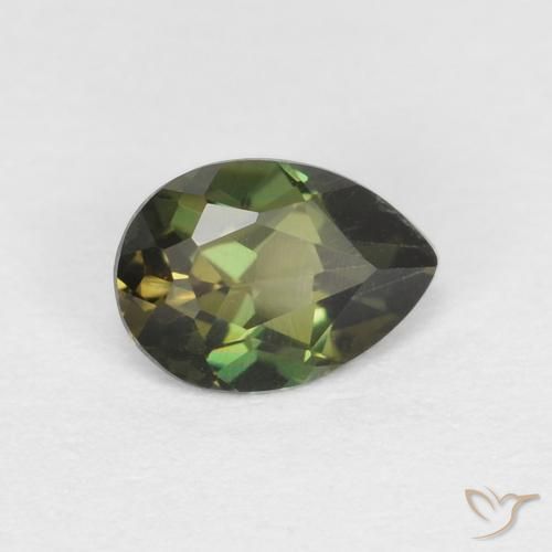 كورنيروبين Medium Light Green طبيعي، شكل الكمثرى، 0.40 قيراط، VVS