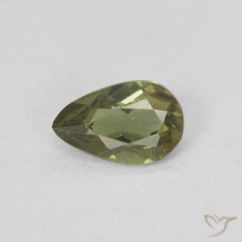 0.24ct طبيعي الأخضر الغامق كورنيروبين, شكل الكمثرى, VVS-VS