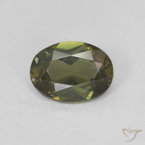0.25ct طبيعي أخضر مصفر كورنيروبين, بيضوي, VVS