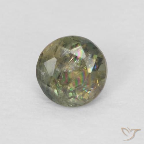 0.11ct طبيعي Medium Dark-Green كورنيروبين, دائري, VS-SI