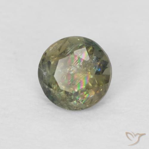 كورنيروبين Medium Dark-Green طبيعي، دائري، 0.11 قيراط، VS-SI