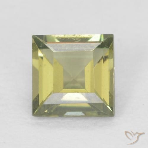 0.23ct طبيعي أخضر مصفر كورنيروبين, مربع, VVS