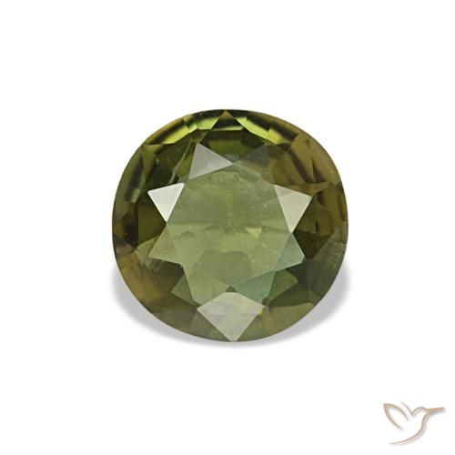 كورنيروبين طبيعي بلون Medium Dark-Green، وزن ‎0.35‎ قيراط، شكل دائري، مقاس ‎4.79‎ مم