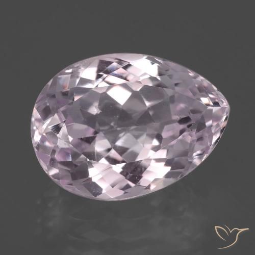 7.60ct طبيعي وردى كرزى فاتح كونزيت, شكل الكمثرى, قليلا جدا