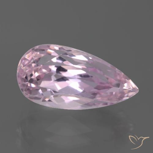 9.49ct طبيعي درجة لون الوردى الفاتح كونزيت, شكل الكمثرى, قليلا جدا