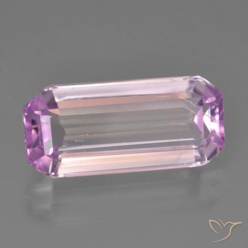 5.87ct طبيعي أرجوانى وردى كونزيت, قص الزمرد, قليلا جدا