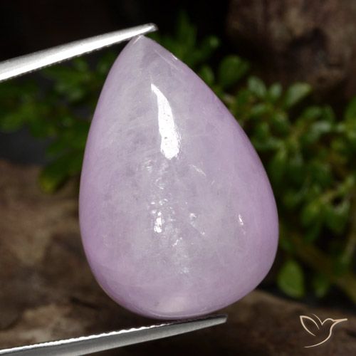 32.56ct طبيعي أرجوانى فاتح كونزيت, شكل الكمثرى, نصف شفاف
