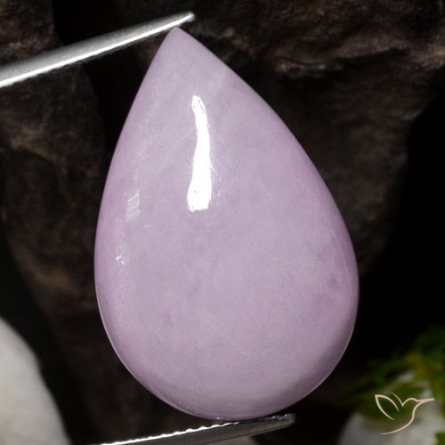 26.27ct طبيعي وردى فاتح-متوسط كونزيت, شكل الكمثرى, نصف شفاف