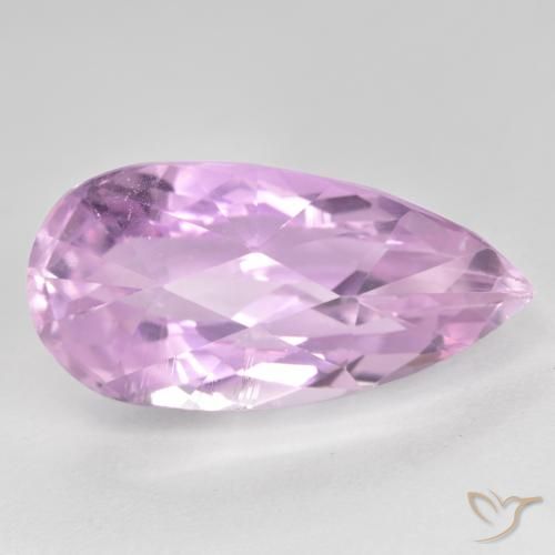 12.04ct طبيعي وردى فاتح جدا كونزيت, شكل الكمثرى, قليلا جدا