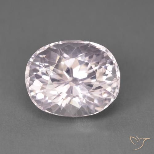 3.80ct طبيعي أبيض وردى-أرجوانى كونزيت, بيضوي, غير شفاف