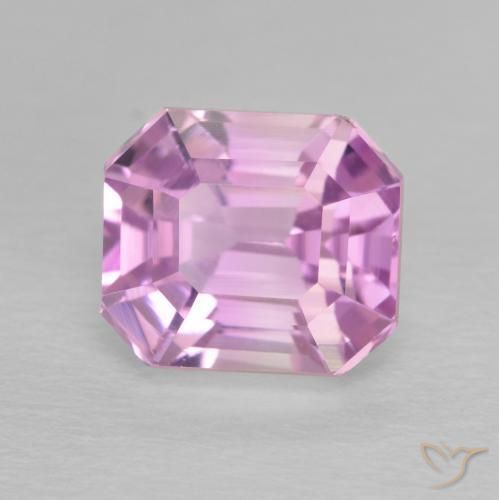 4.18ct طبيعي أرجوانى فاتح كونزيت, قص الزمرد, VVS