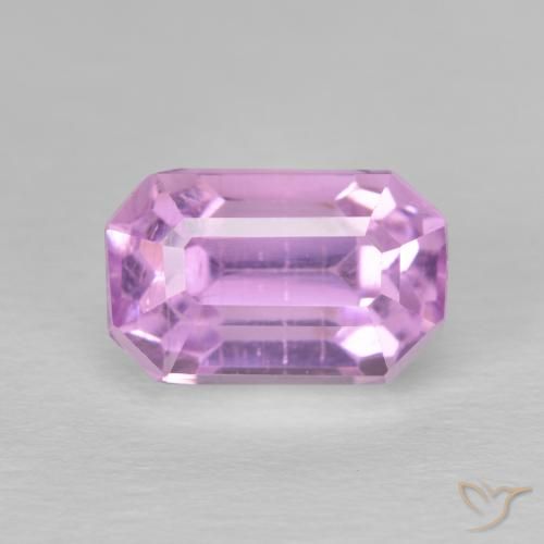4.96ct طبيعي وردى متوسط كونزيت, قص الزمرد, قليلا جدا