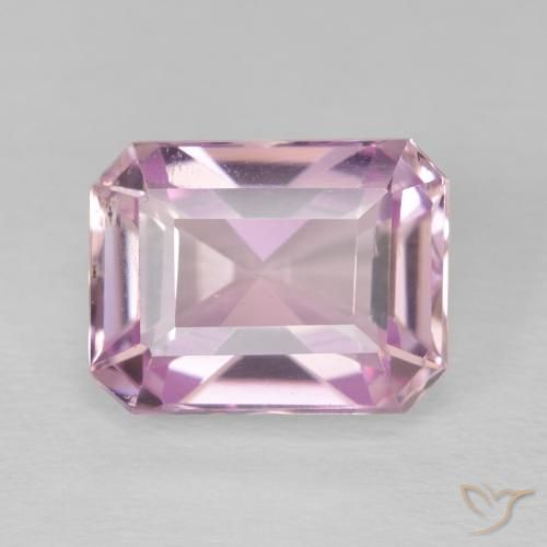 6.27ct طبيعي وردى فاتح جدا كونزيت, قص الزمرد, قليلا جدا