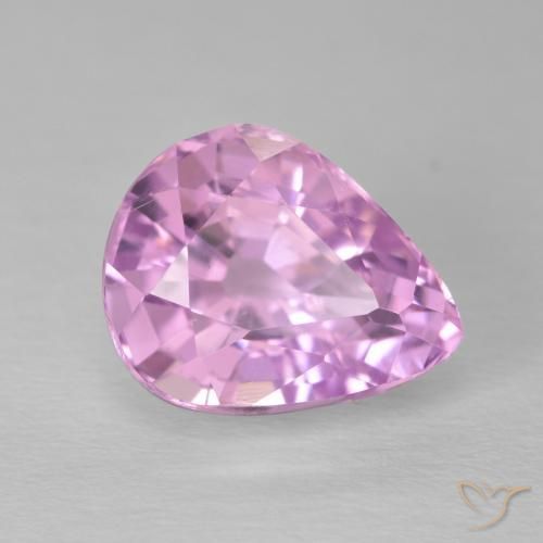 6.30ct طبيعي وردى أرجوانى ملكى فاتح جدا كونزيت, شكل الكمثرى, قليلا جدا