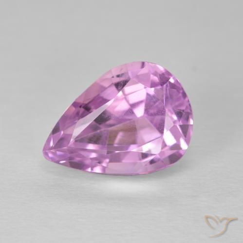 5.93ct طبيعي وردى أرجوانى ملكى كونزيت, شكل الكمثرى, قليلا جدا