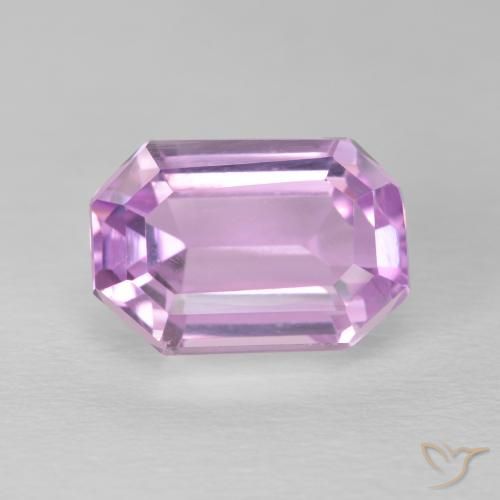 5.94ct طبيعي وردى فاتح جدا كونزيت, قص الزمرد, VVS