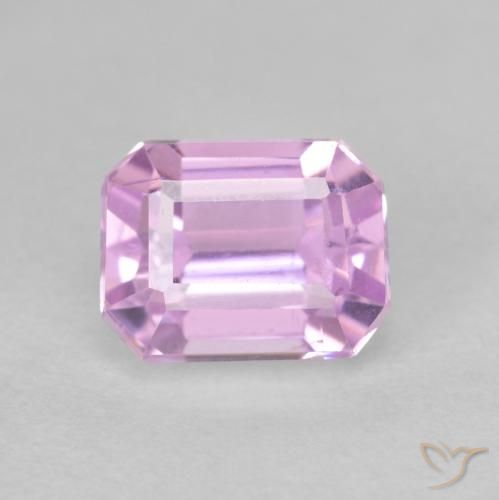 2.01ct طبيعي أرجوانى بنفسجى وردى فاتح كونزيت, قص الزمرد, قليلا جدا