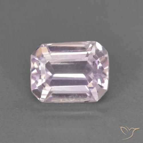 1.06ct طبيعي أرجوانى وردى فاتح جدا كونزيت, قص الزمرد, قليلا جدا