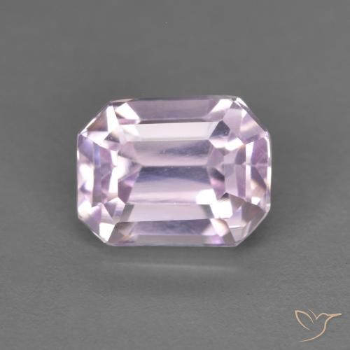2.19ct طبيعي وردى أرجوانى فاتح كونزيت, قص الزمرد, قليلا جدا
