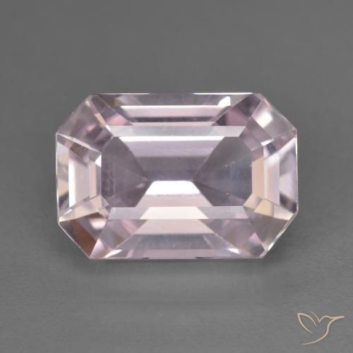 7.90ct طبيعي أرجوانى وردى فاتح جدا كونزيت, قص الزمرد, VVS