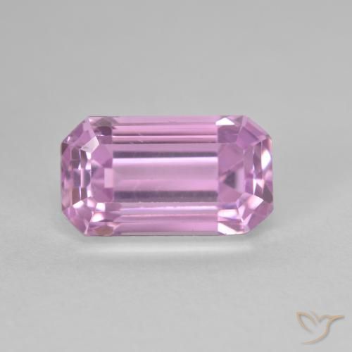 5.87ct طبيعي وردى أرجوانى ملكى فاتح جدا كونزيت, قص الزمرد, VVS
